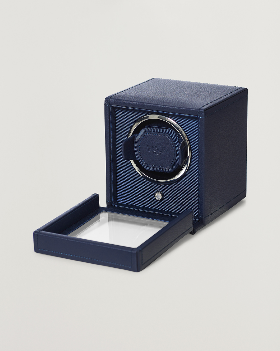 Homme | Boîtes montres et bijoux | WOLF | WOLFCub Single Watch Winder With CoverNavy