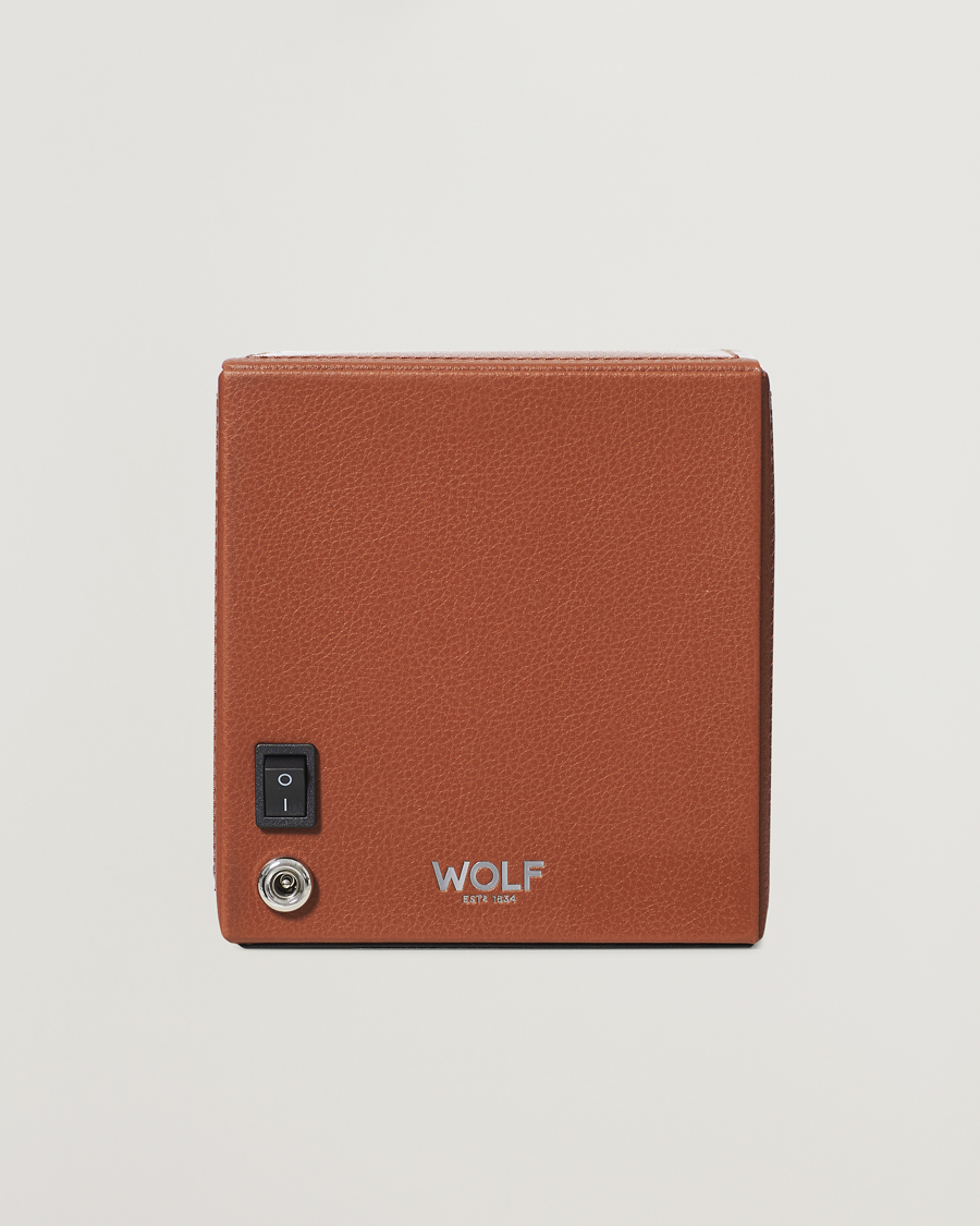 Heren | Horloge & juwelendozen | WOLF | Cub Single Winder With Cover Cognac