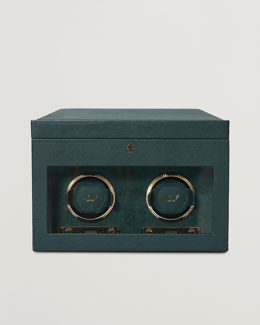 Homme | WOLF British Racing Green Double Watch Winder | WOLF | British Racing Green Double Watch Winder