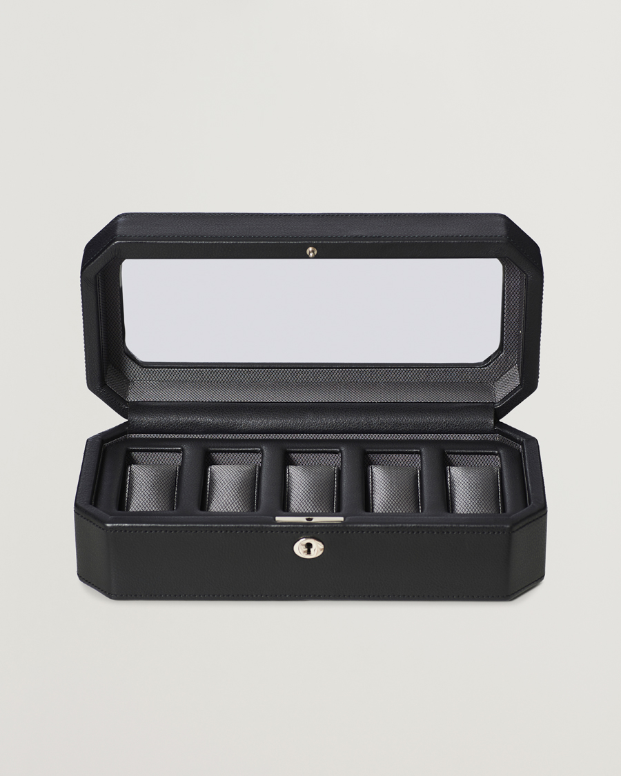 Heren | Horloge & juwelendozen | WOLF | Windsor 5 Piece Watch Box Black/Grey