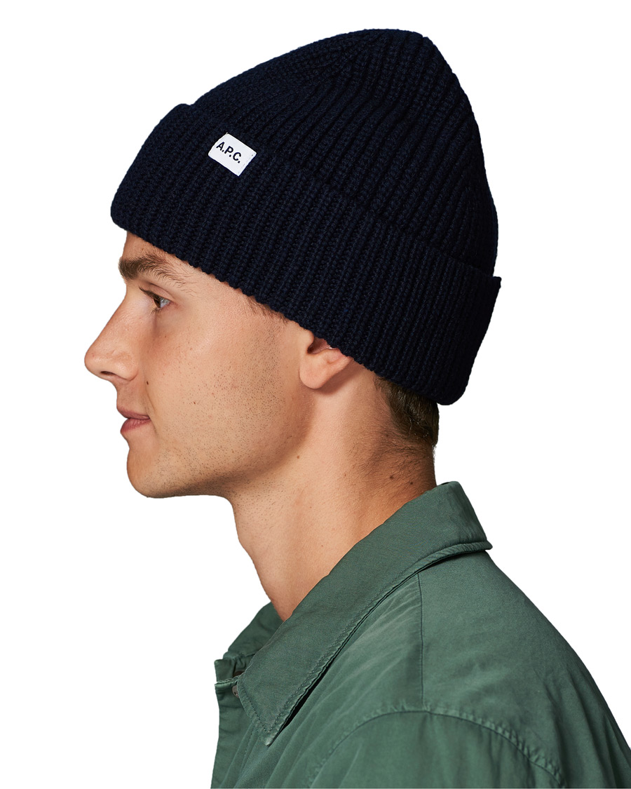 Homme | A.P.C. Rib Wool Beanie Navy | A.P.C. | Rib Wool Beanie Navy