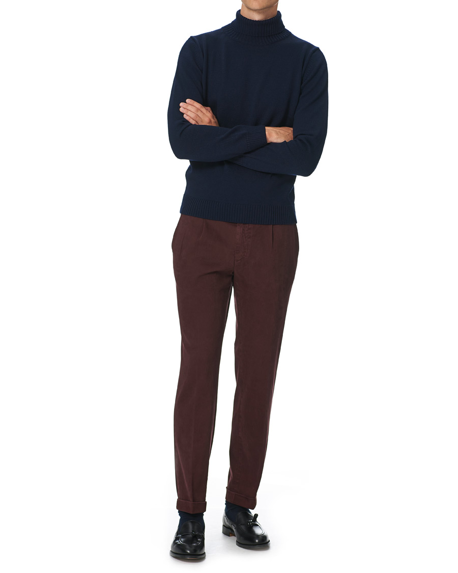Homme | Pantalons | Briglia 1949 | Easy Fit Cotton Stretch Chino Burgundy