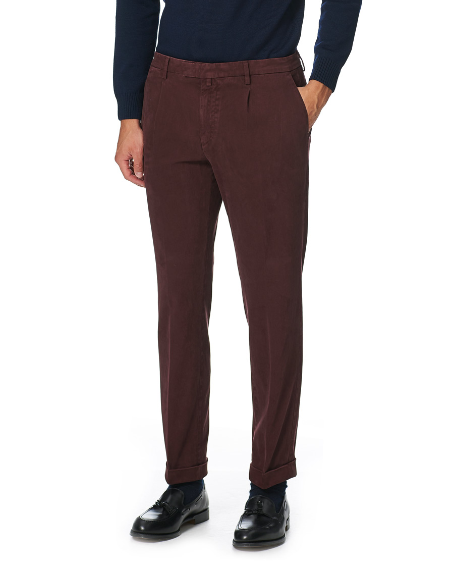 Homme | Pantalons | Briglia 1949 | Easy Fit Cotton Stretch Chino Burgundy