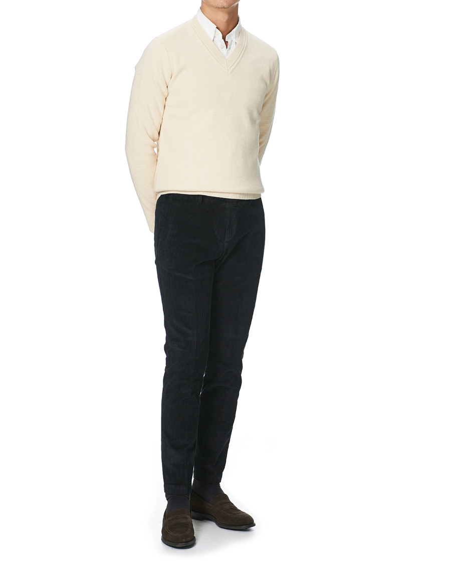 Homme | Pantalons | Briglia 1949 | Slim Fit Corduroy Trousers Black