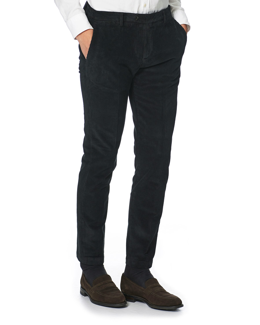 Homme | Pantalons | Briglia 1949 | Slim Fit Corduroy Trousers Black
