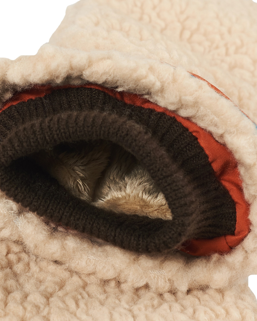 Heren | Elmer by Swany Miyo Wool Teddy Mittens Beige/Blue | Elmer by Swany | Miyo Wool Teddy Mittens Beige/Blue