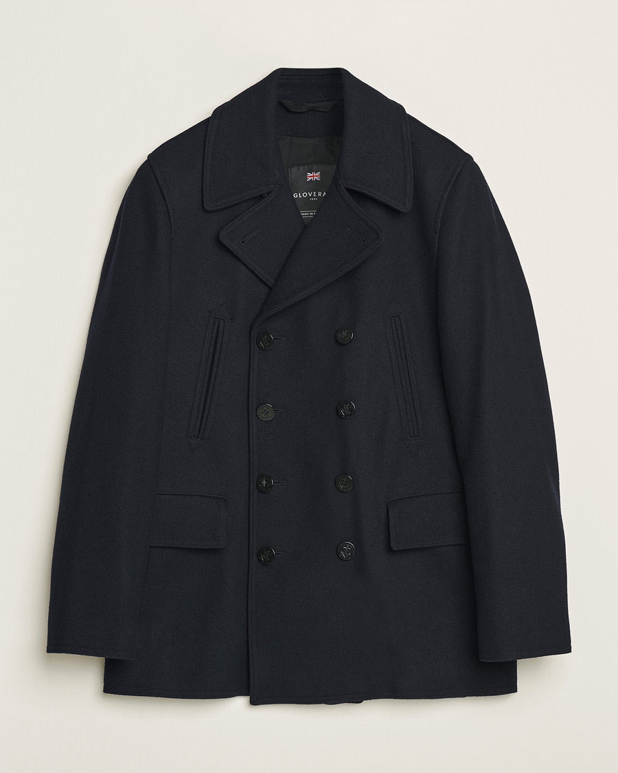 Heren | Jassen | Gloverall | Churchill Reefer Peacoat Navy
