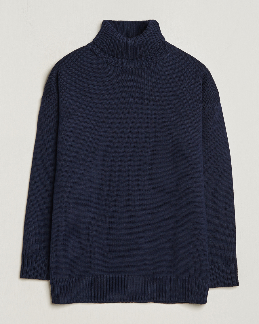 Homme | Pulls Et Tricots | Gloverall | Submariner Chunky Wool Roll Neck Navy