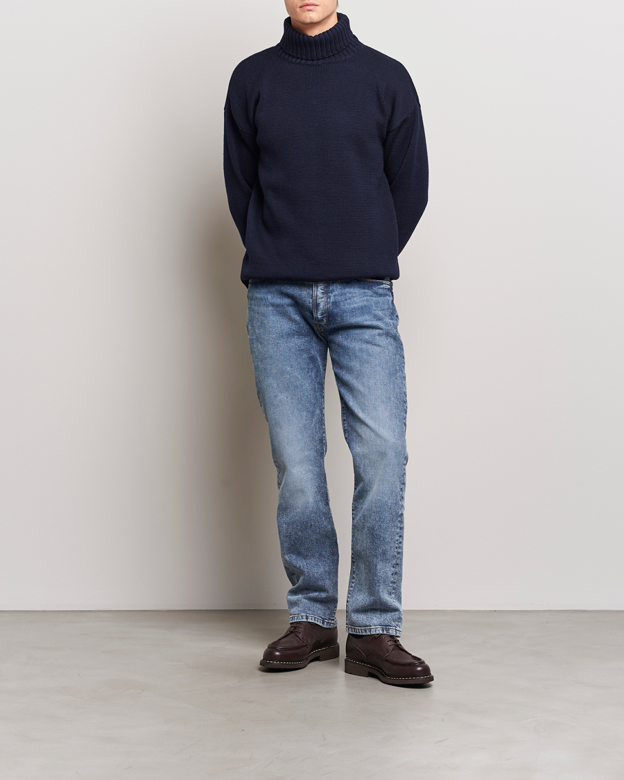 Homme | Pulls Et Tricots | Gloverall | Submariner Chunky Wool Roll Neck Navy