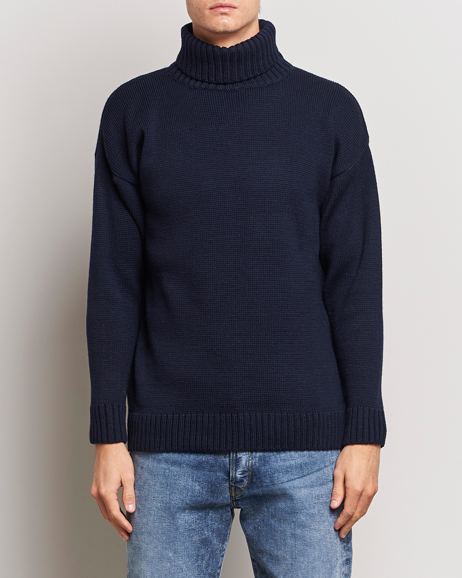 Homme | Pulls Et Tricots | Gloverall | Submariner Chunky Wool Roll Neck Navy