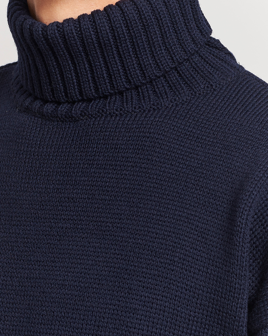 Homme | Pulls Et Tricots | Gloverall | Submariner Chunky Wool Roll Neck Navy