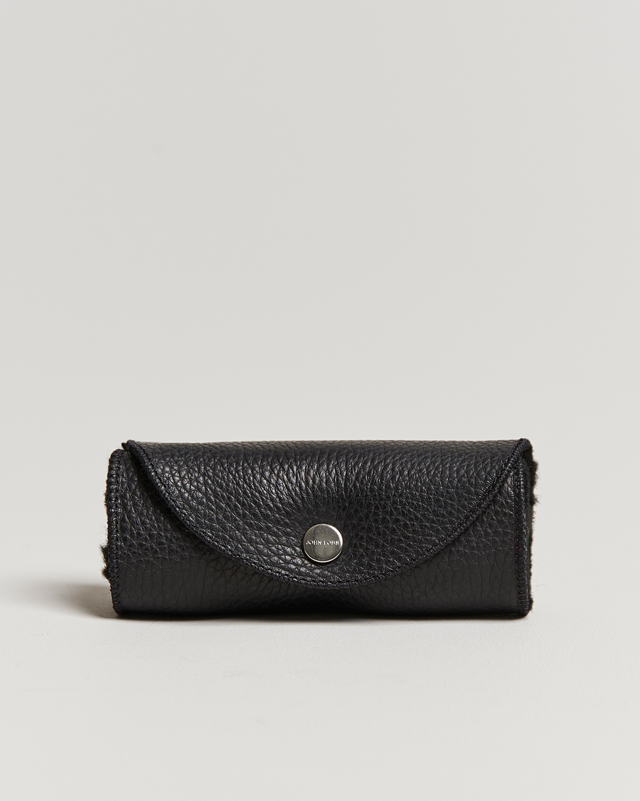Heren | John Lobb Grain Leather Buffing Glove Black Fur | John Lobb | Grain Leather Buffing Glove Black Fur