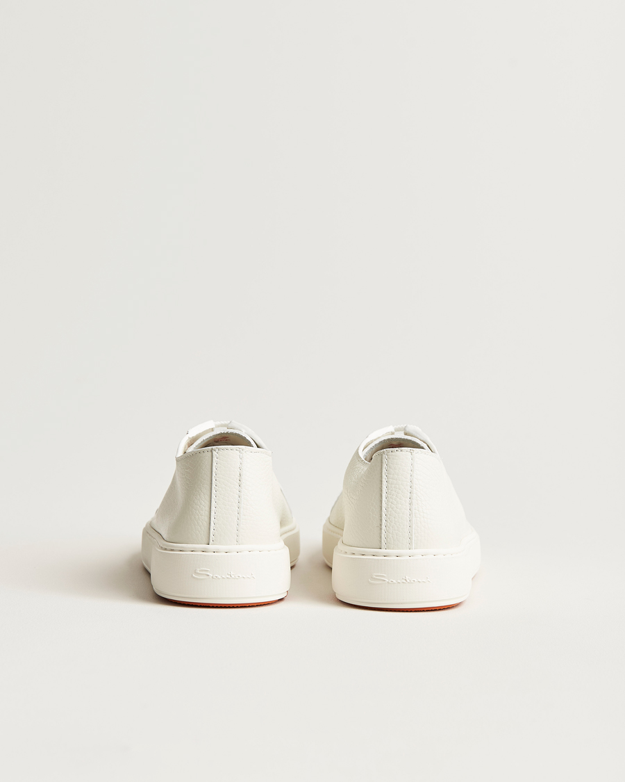 Heren | Sneakers | Santoni | Low Top Grain Leather Sneaker White Calf