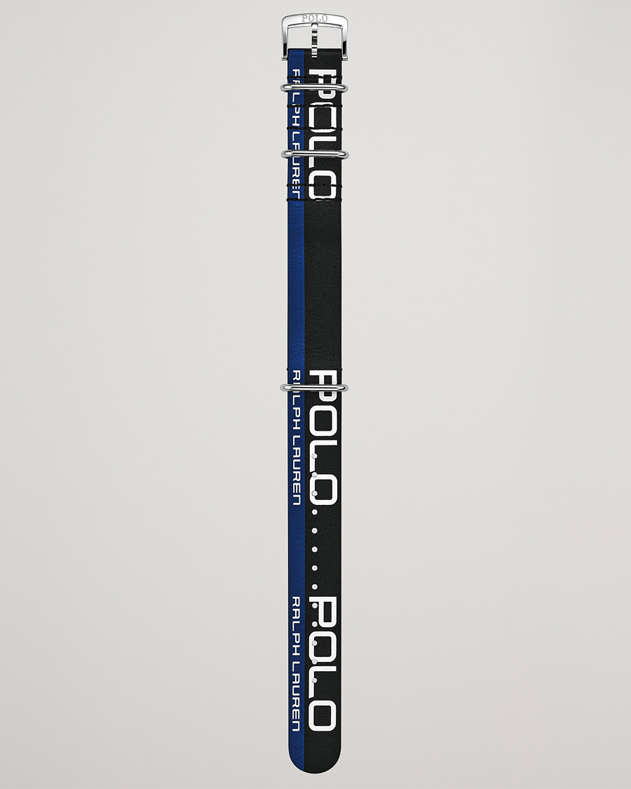 Homme | Polo Ralph Lauren Leather Sporting Strap Black/Blue | Polo Ralph Lauren | Leather Sporting Strap Black/Blue