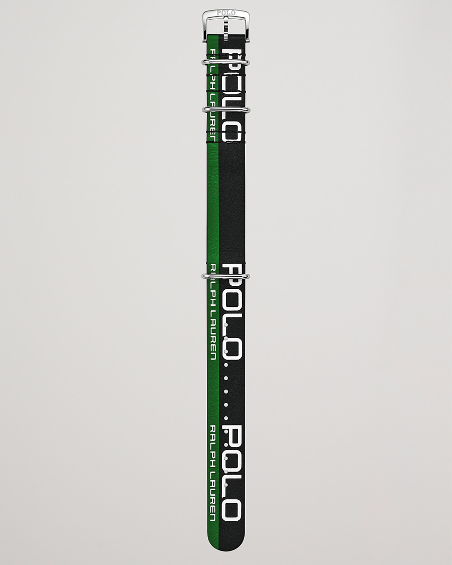 Homme | Polo Ralph Lauren Leather Sporting Strap Black/Green | Polo Ralph Lauren | Leather Sporting Strap Black/Green