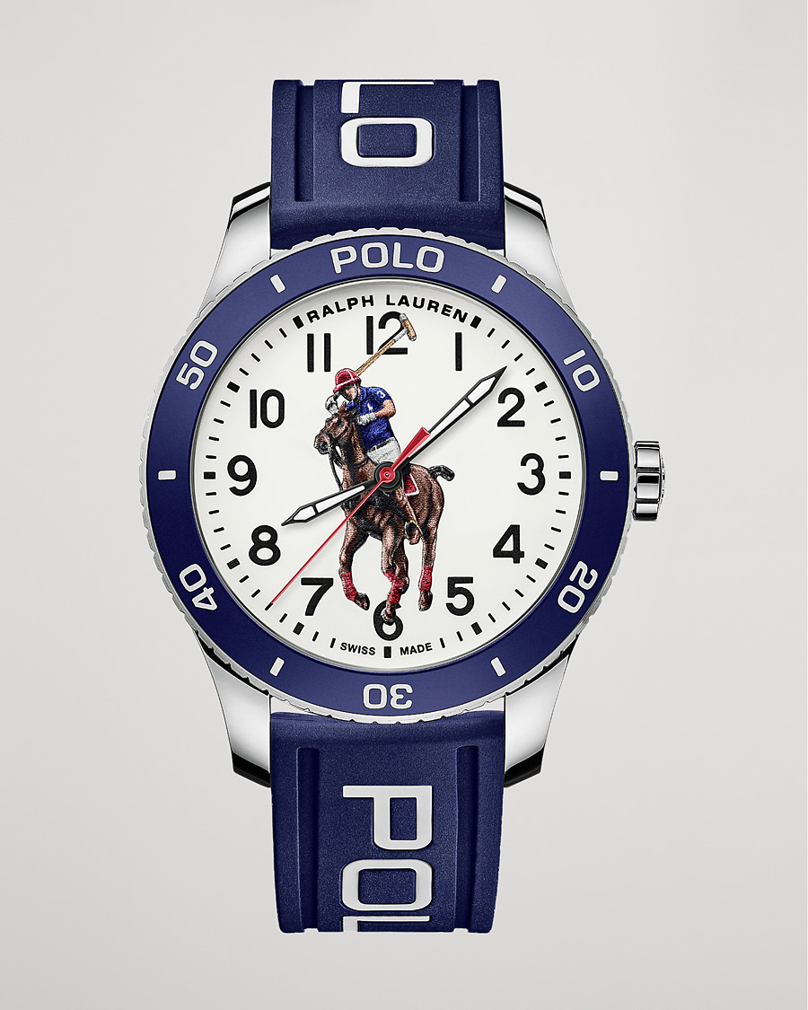 Homme | Polo Ralph Lauren 42mm Automatic Pony Player White Dial/Blue Bezel | Polo Ralph Lauren | 42mm Automatic Pony Player White Dial/Blue Bezel