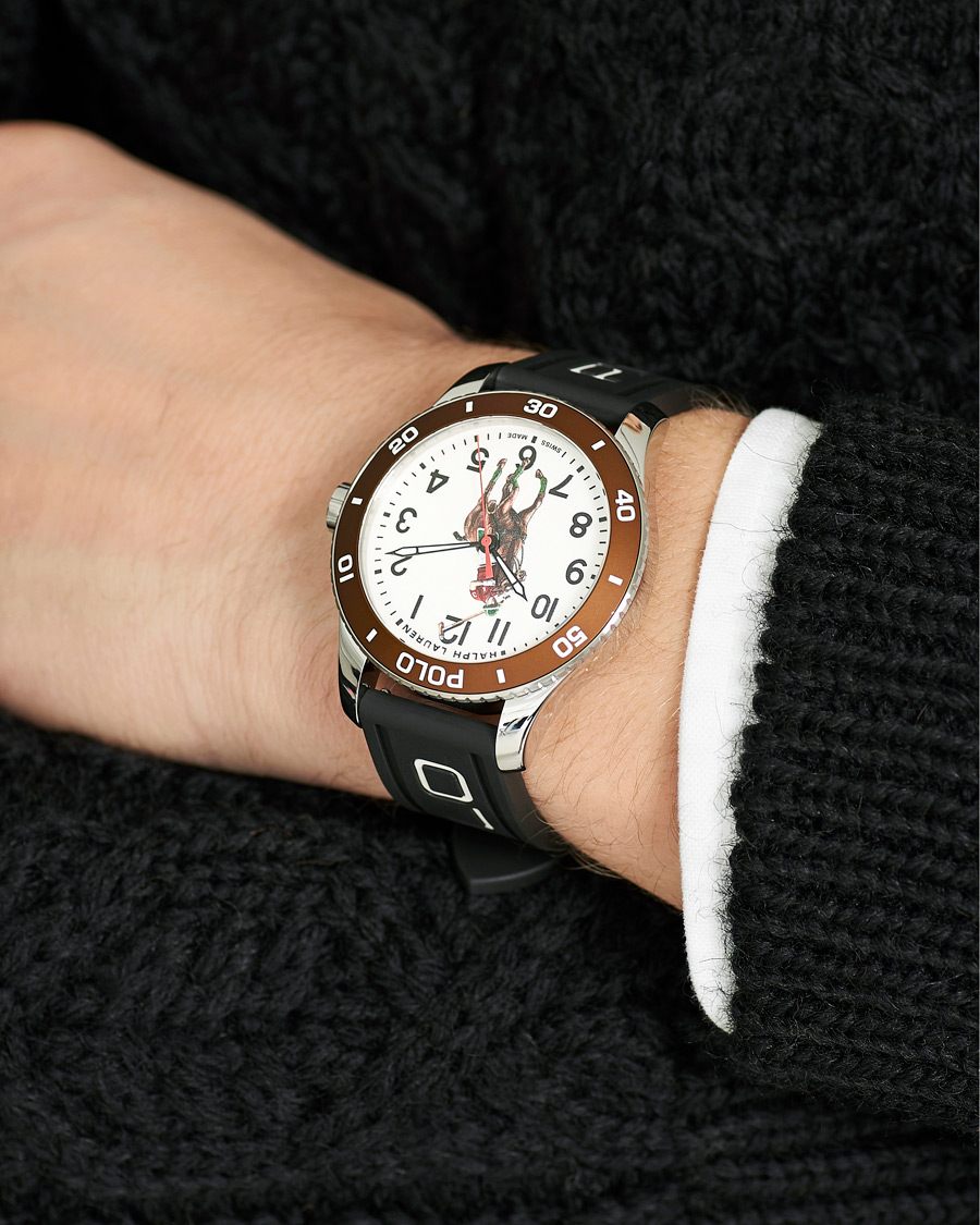 Homme | Polo Ralph Lauren 42mm Automatic Pony Player White Dial/Brown Bezel | Polo Ralph Lauren | 42mm Automatic Pony Player White Dial/Brown Bezel
