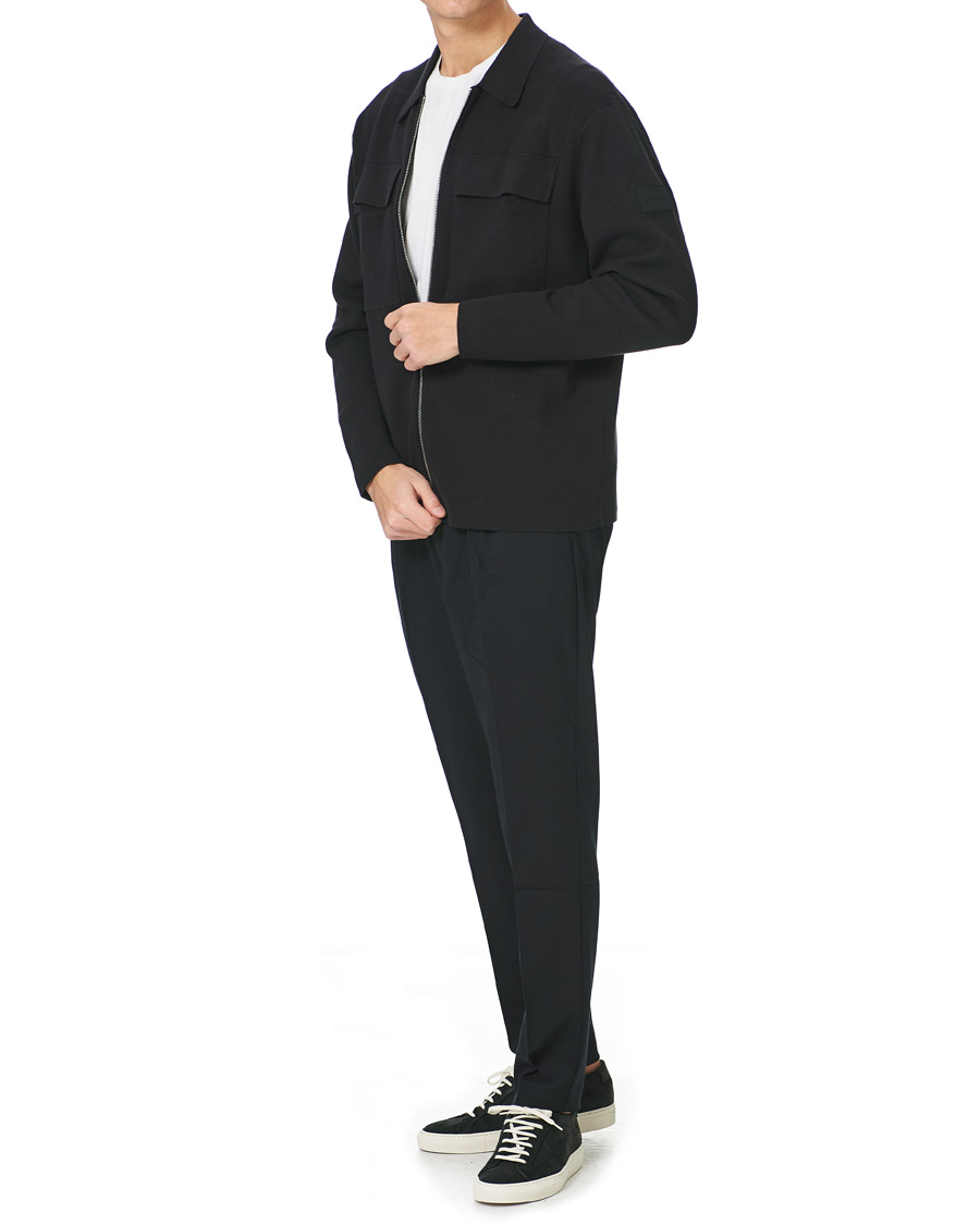 Homme | Pulls Et Tricots | Calvin Klein | Punto Milano Full Zip Cardigan Black