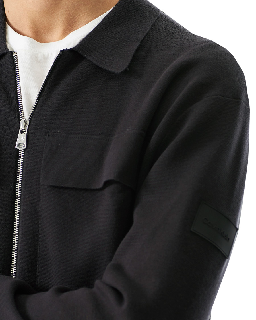Homme | Pulls Et Tricots | Calvin Klein | Punto Milano Full Zip Cardigan Black