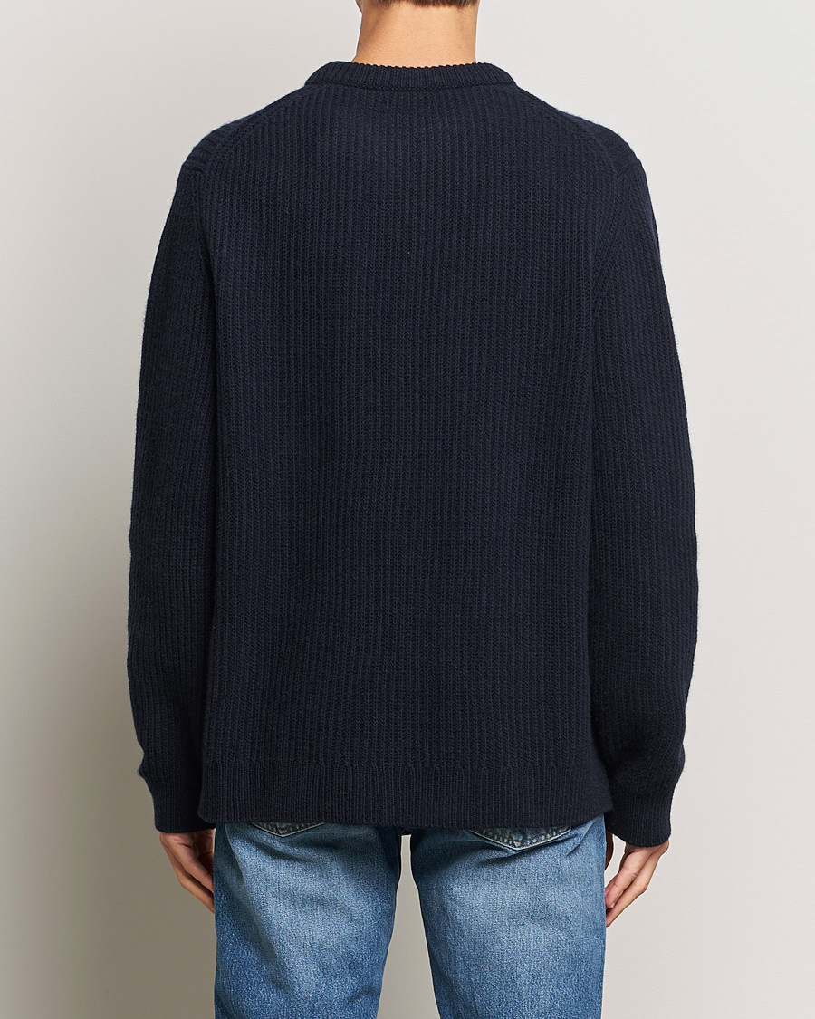 Homme | Pulls Et Tricots | Nudie Jeans | August Wool Rib Knitted Sweater Navy