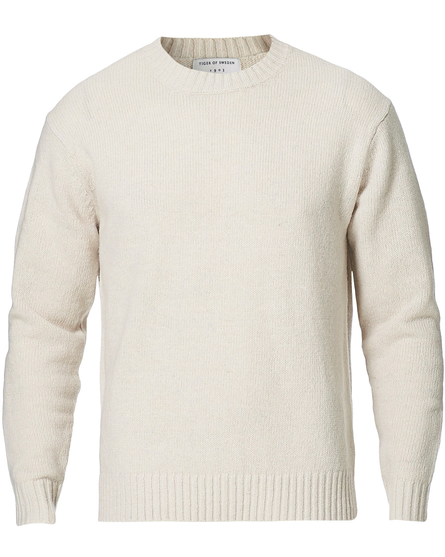 Homme | Pulls Et Tricots | Tiger of Sweden | Danzon Recycle Wool Knitted Crew Neck Buttercreme