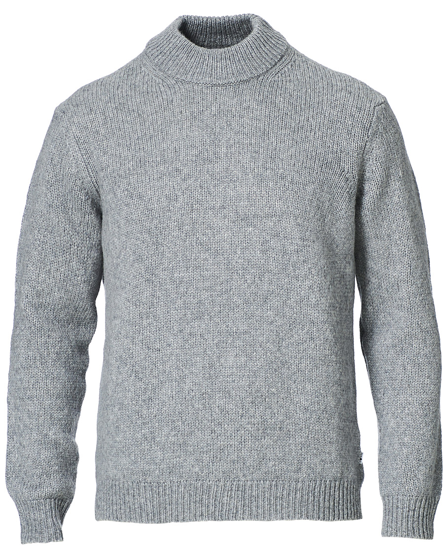 Heren | Truien | NN07 | Nick Knitted Merino Mock Neck Grey Mel