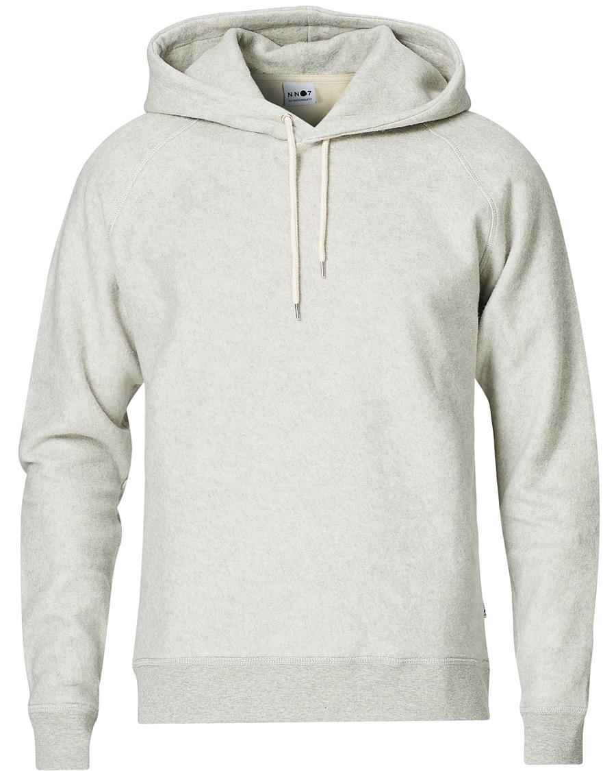 Heren | Truien | NN07 | Elliot Cotton Fleece Hood Light Grey