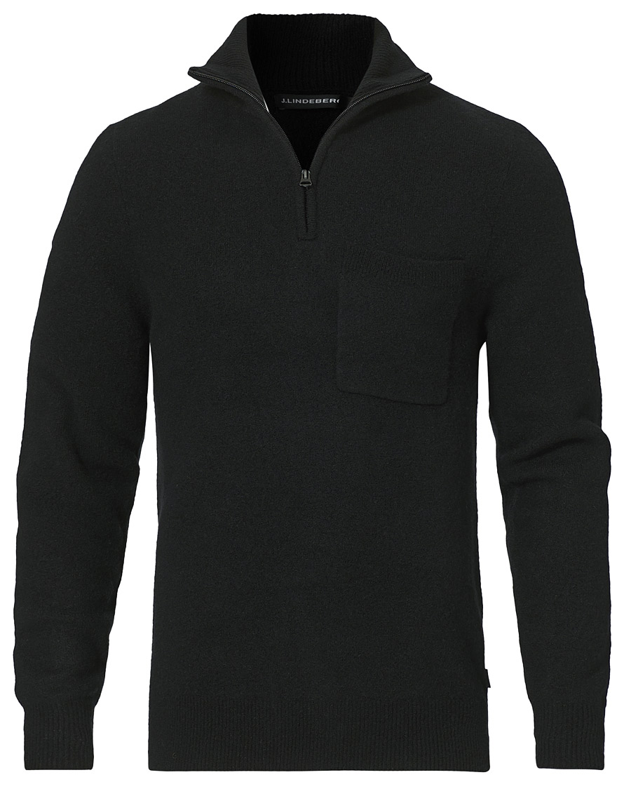 Homme | Pulls Et Tricots | J.Lindeberg | Cohen Yak Blend Quater Zip Black