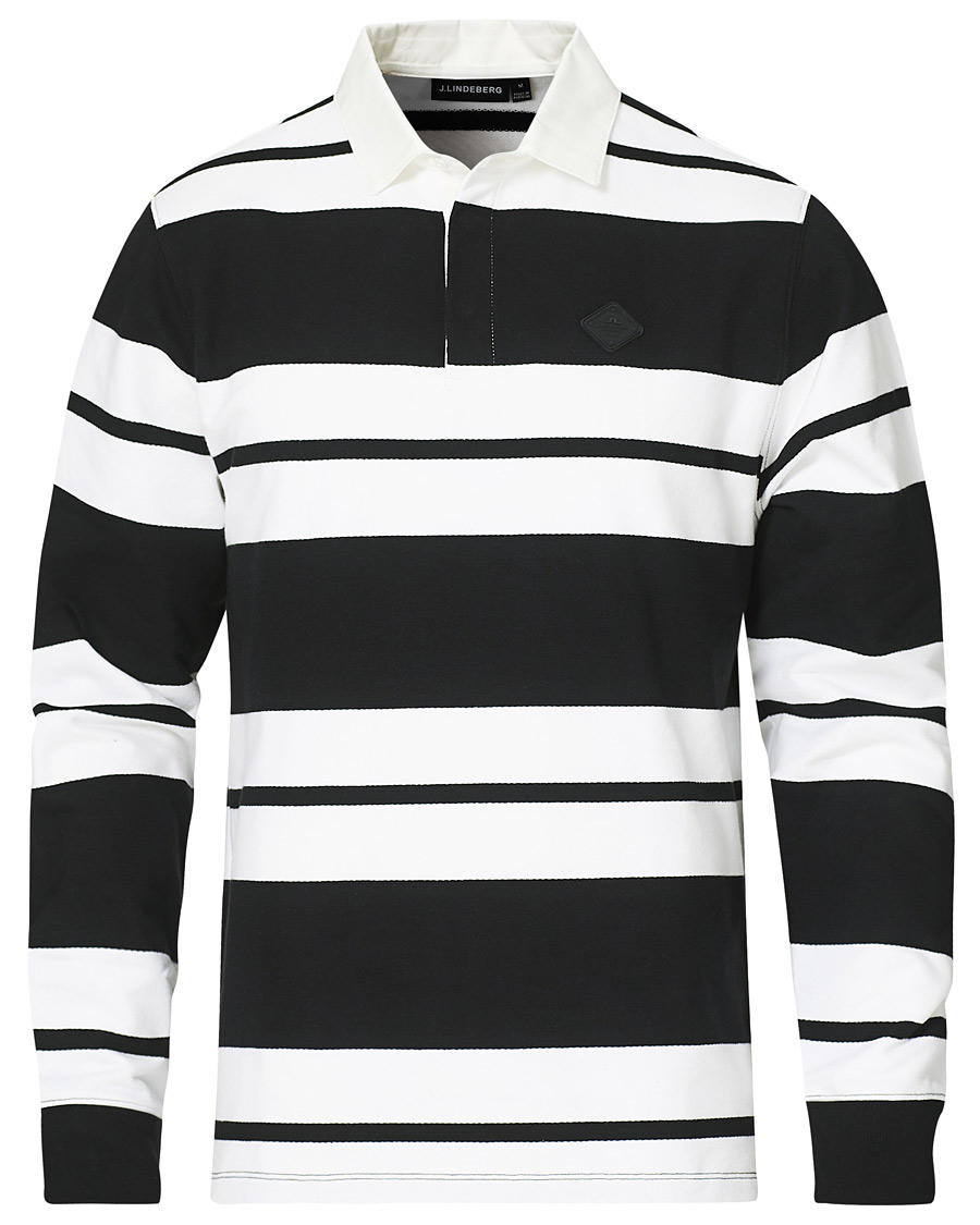 Homme | Pulls Et Tricots | J.Lindeberg | Reed Cotton Rugby Shirt Black
