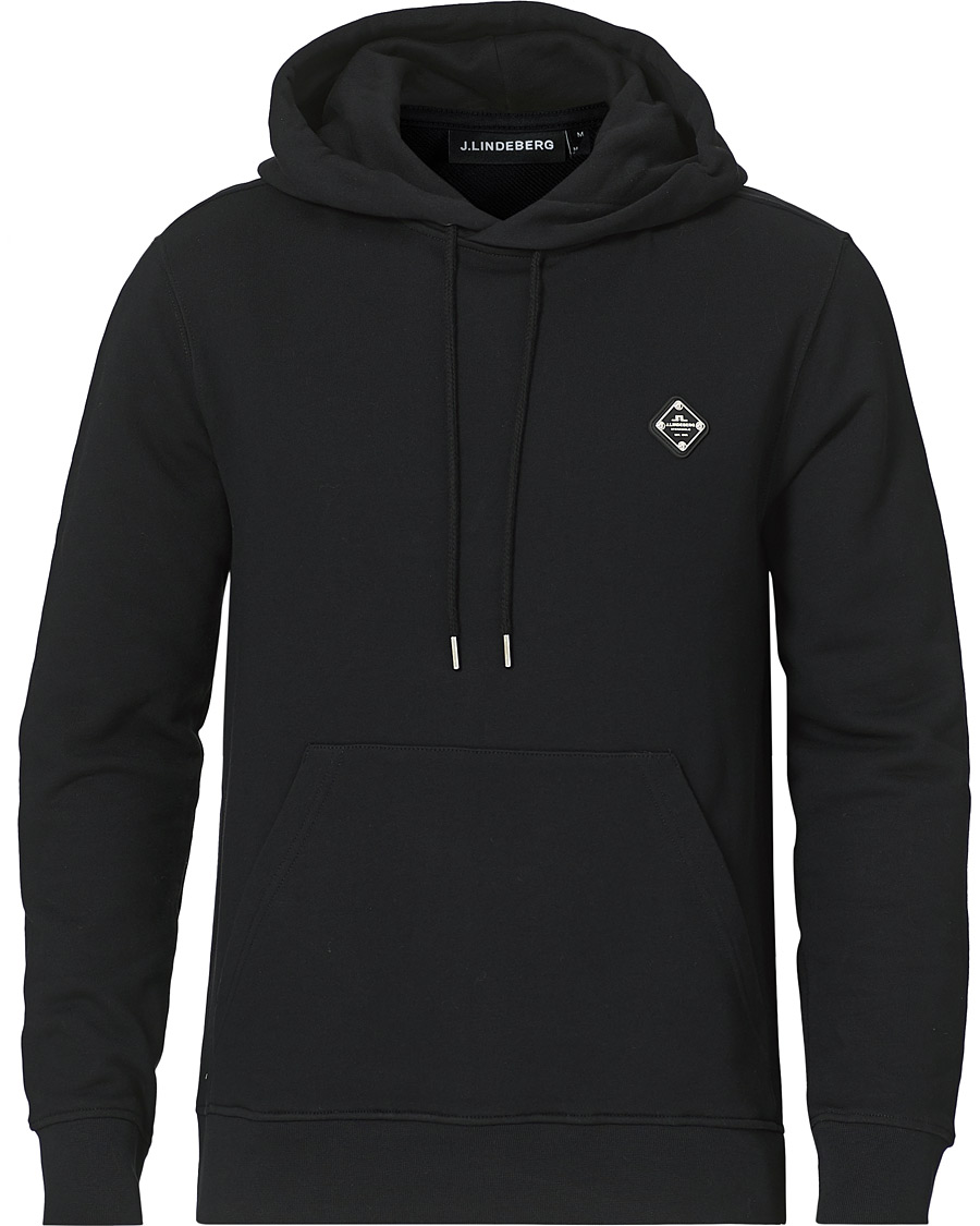 Homme | Pulls Et Tricots | J.Lindeberg | Throw Patch Cotton Hoodie Black