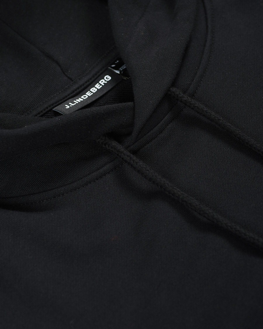 Homme | Pulls Et Tricots | J.Lindeberg | Throw Patch Cotton Hoodie Black