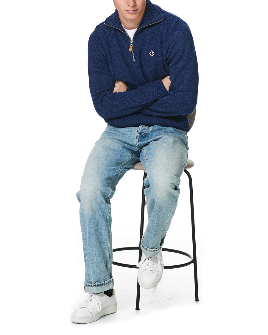 Homme | Pulls Et Tricots | Morris | Kieran Wool Half Zip Navy