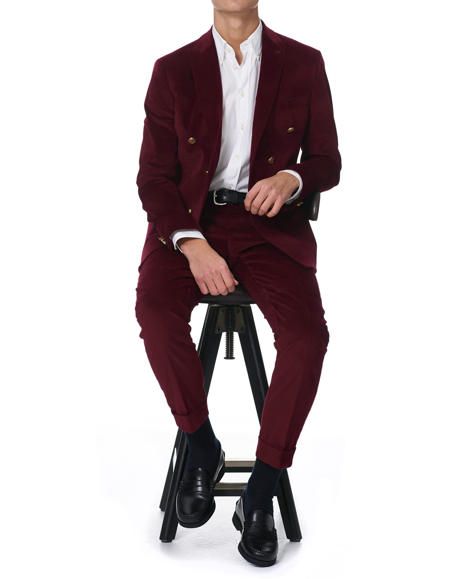 Homme | Pantalons | Morris | Velvet Trousers Wine