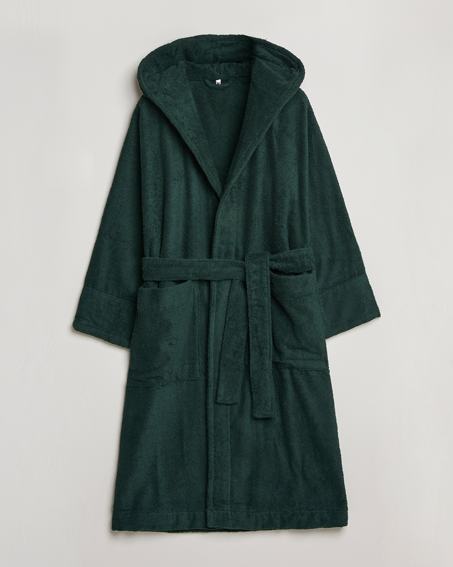 Homme | Peignoirs Et Pyjamas | Tekla | Organic Terry Hooded Bathrobe Forest Green