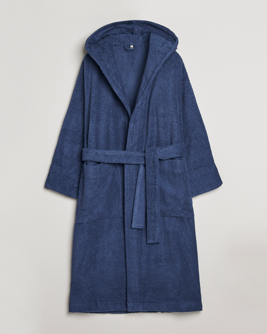 Homme | Peignoirs Et Pyjamas | Tekla | Organic Terry Hooded Bathrobe Navy