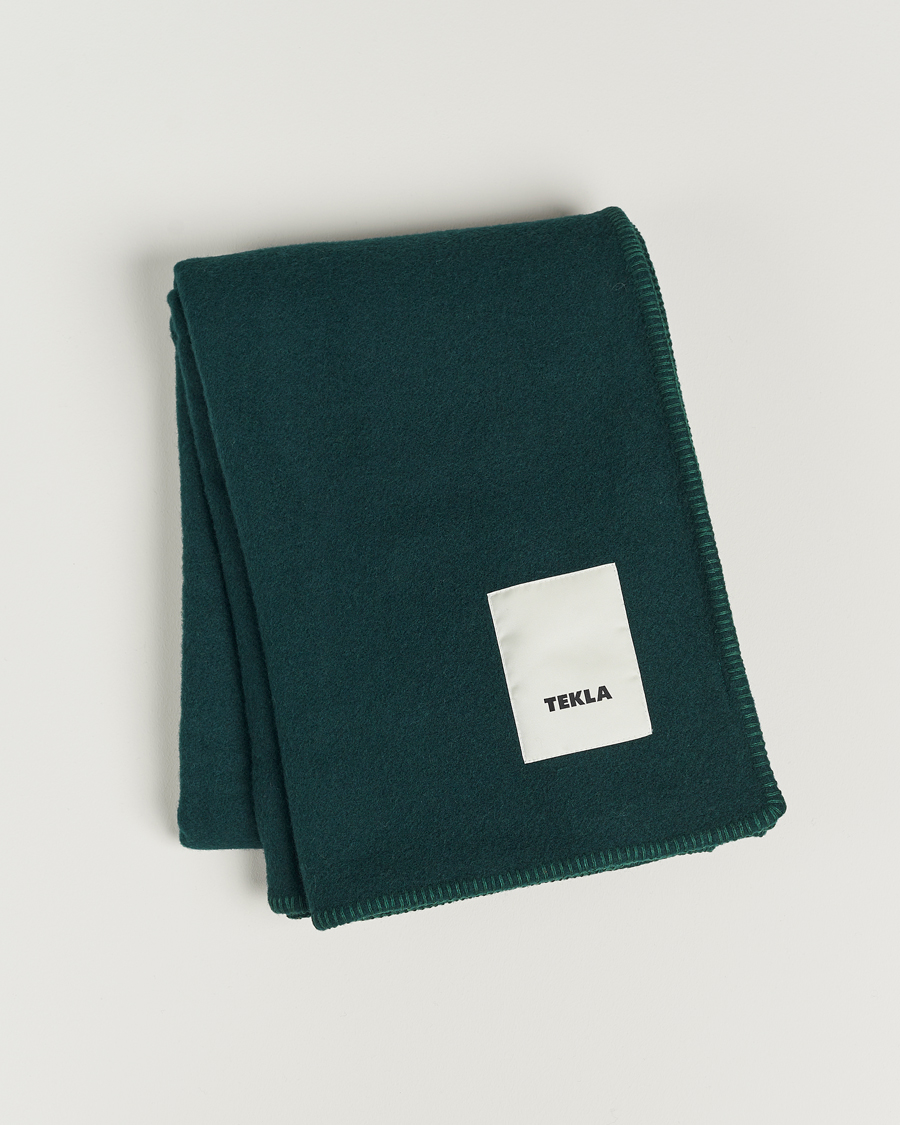 Heren | Tekla Pure New Wool Blanket Dark Green | Tekla | Pure New Wool Blanket Dark Green