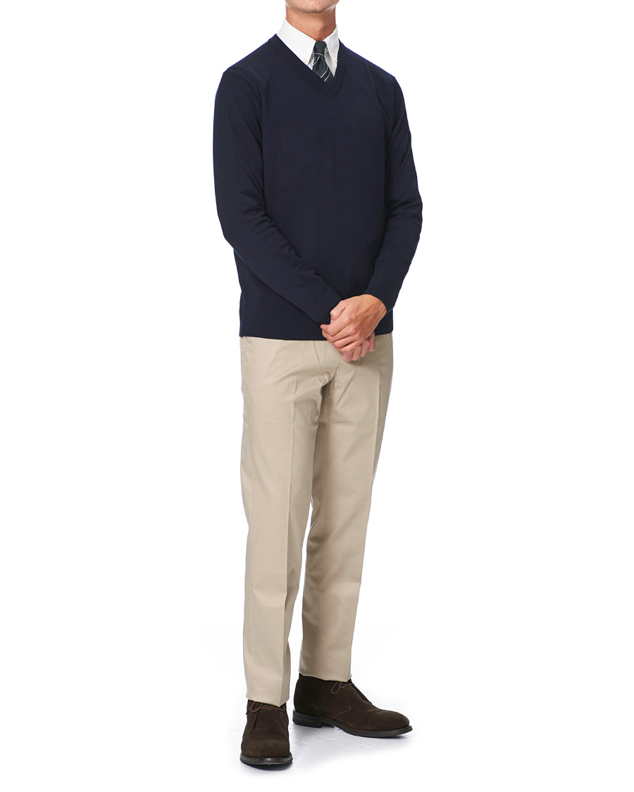 Homme | Pulls Et Tricots | Brooks Brothers | Washable Merino Wool V-Neck Navy