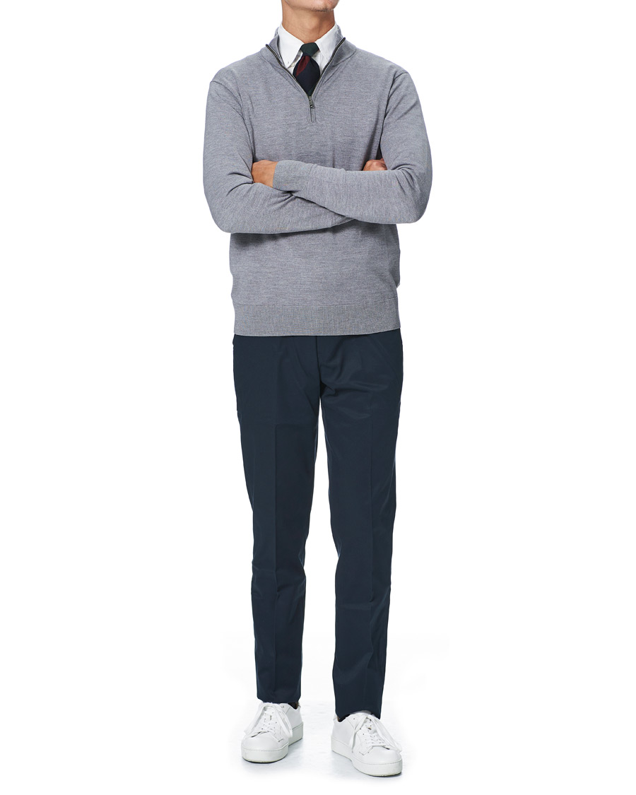 Homme | Pulls Et Tricots | Brooks Brothers | Washable Merino Wool Half Zip Heather Grey
