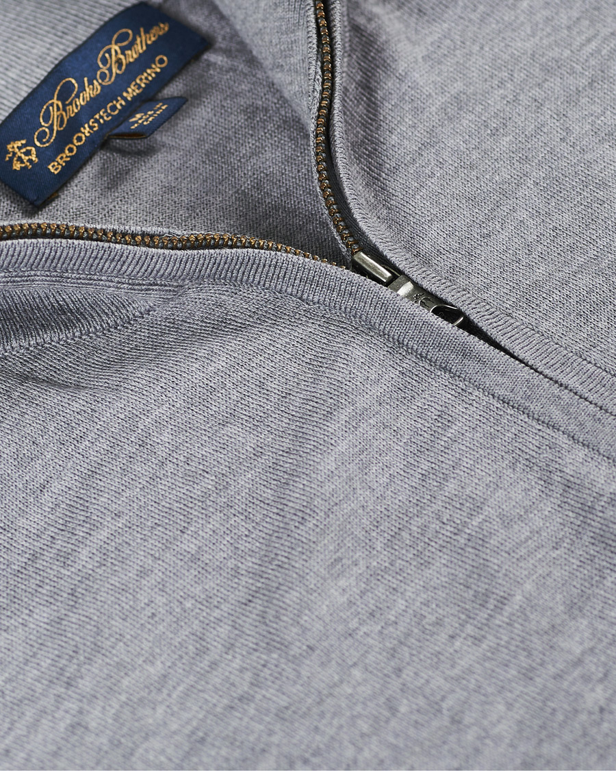 Homme | Pulls Et Tricots | Brooks Brothers | Washable Merino Wool Half Zip Heather Grey