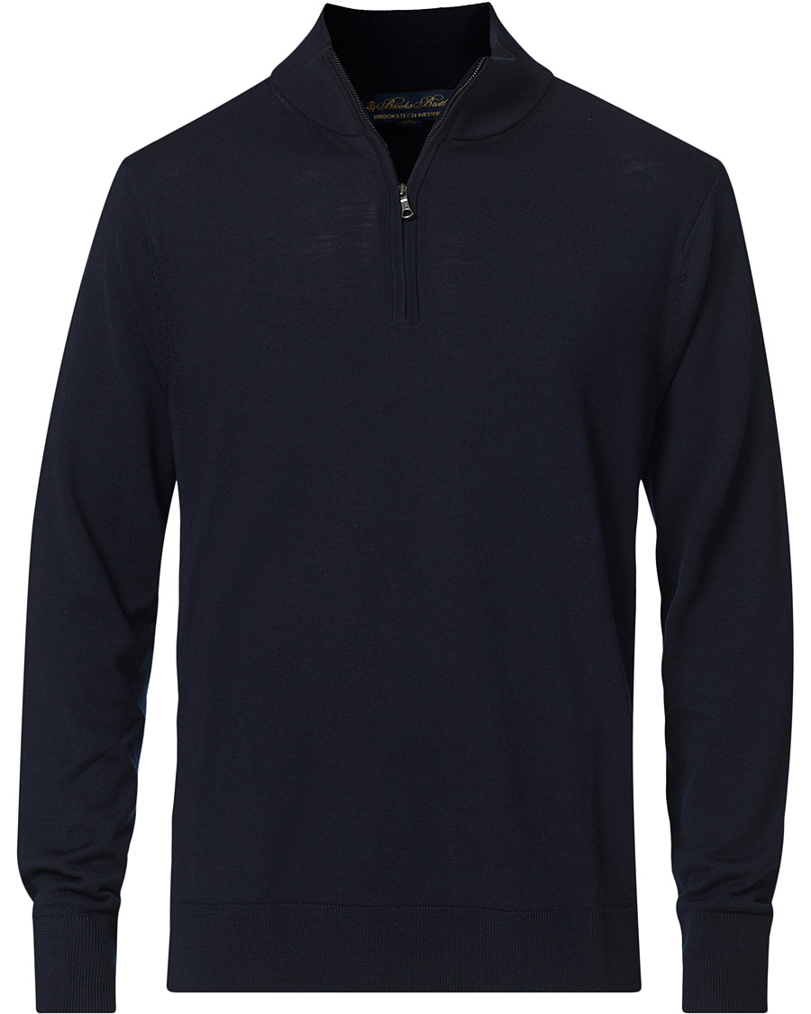 Heren | Truien | Brooks Brothers | Washable Merino Wool Half Zip Navy