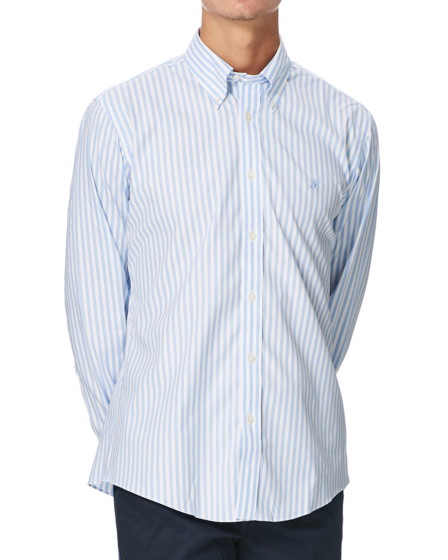 Homme | Chemises | Brooks Brothers | Regent Fit Oxford Pinpoint Shirt Light Blue Stripe