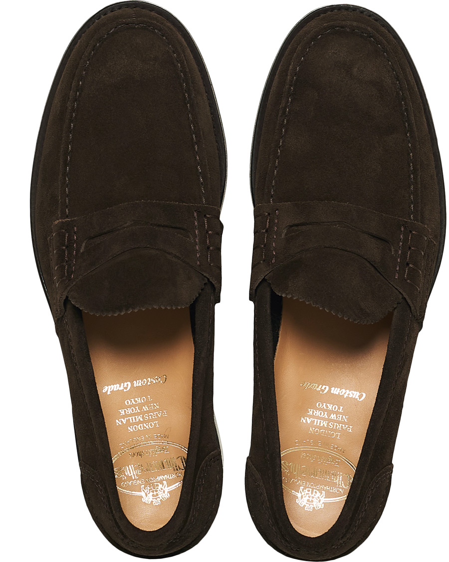 Homme | Church's Pembrey Suede Penny Loafers Dark Brown | Church's | Pembrey Suede Penny Loafers Dark Brown
