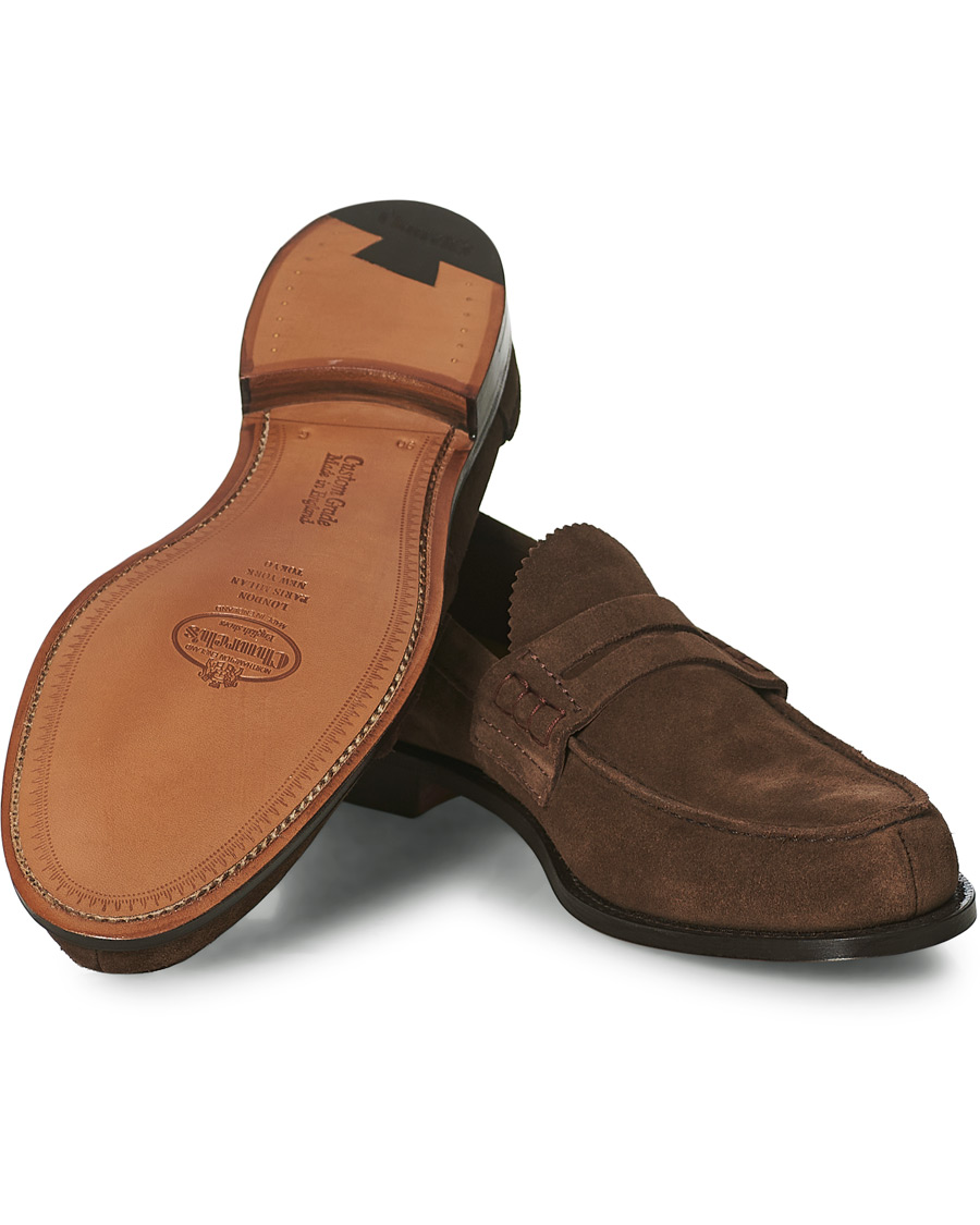 Heren | Church's Pembrey Suede Penny Loafers Sigar Brown | Church's | Pembrey Suede Penny Loafers Sigar Brown