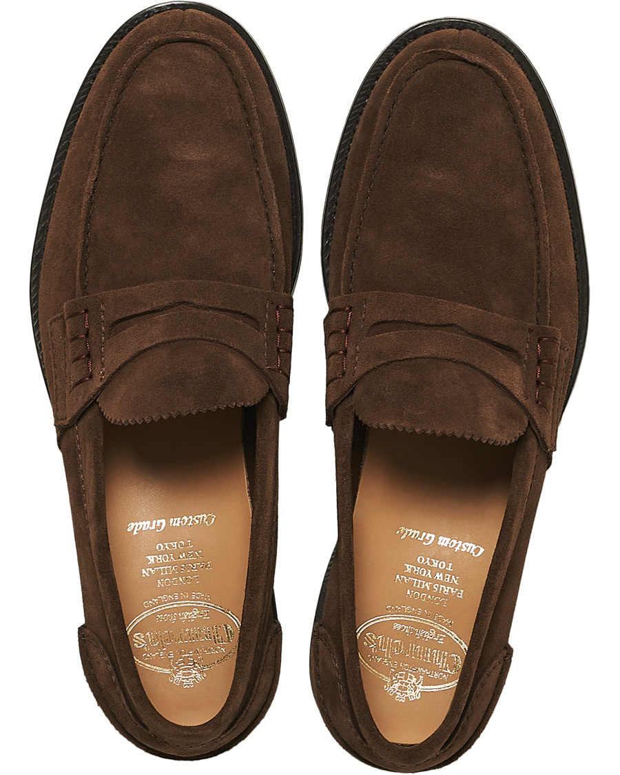 Heren | Church's Pembrey Suede Penny Loafers Sigar Brown | Church's | Pembrey Suede Penny Loafers Sigar Brown