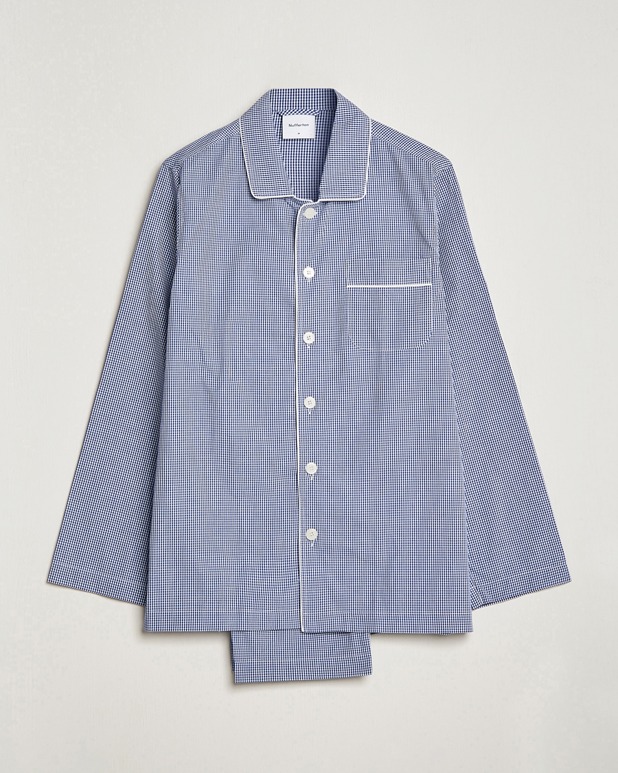 Homme | Peignoirs Et Pyjamas | Nufferton | Alf Checked Pyjama Set Blue/White