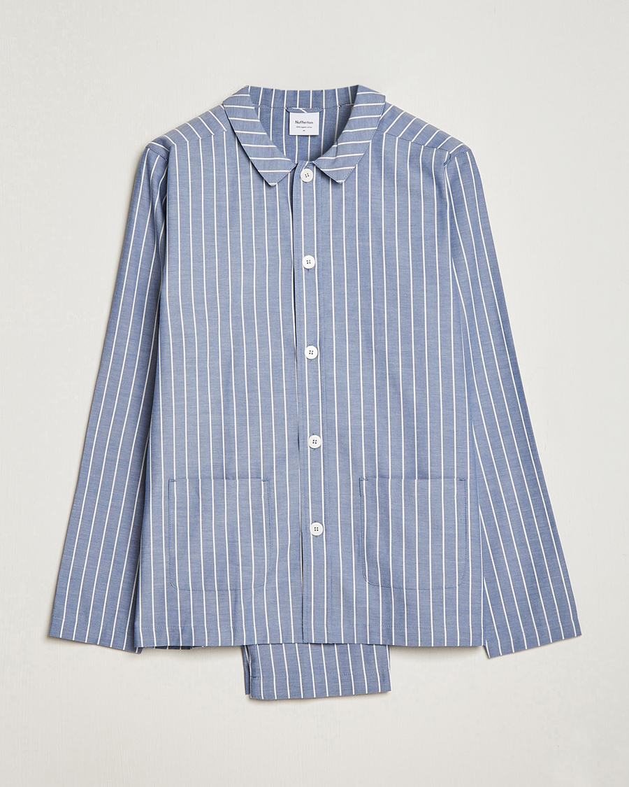 Heren | | Nufferton | Uno Mini Stripe Pyjama Set Navy/White