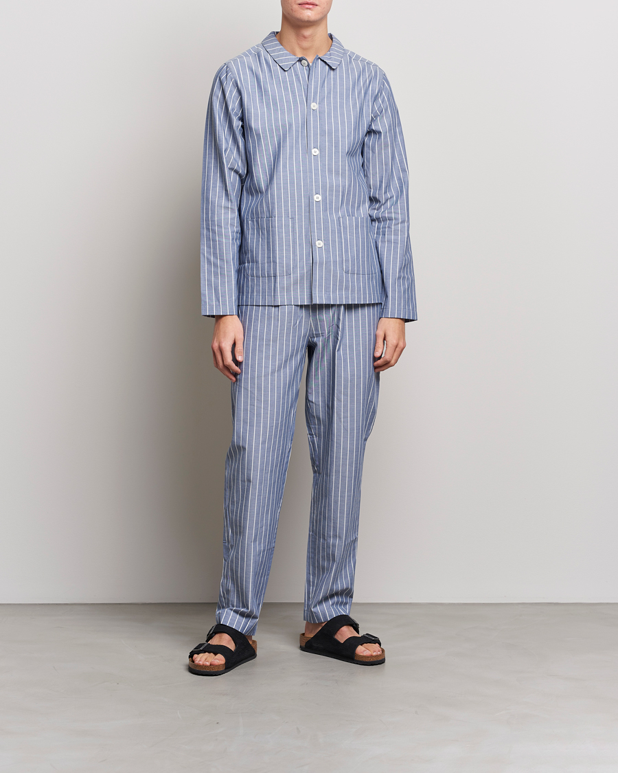 Heren | | Nufferton | Uno Mini Stripe Pyjama Set Navy/White