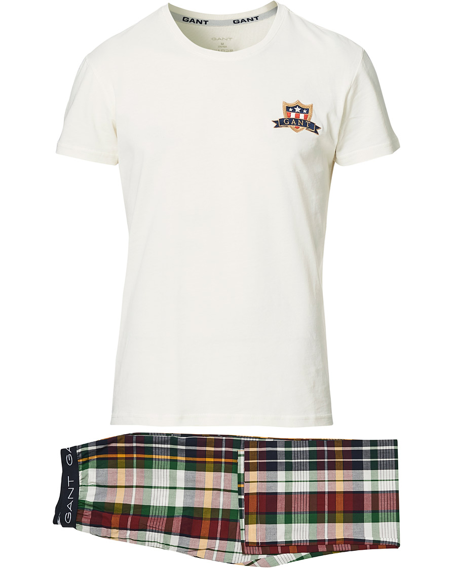 Homme | Peignoirs Et Pyjamas | GANT | Tartan Flannel Pyjama Set Evening Blue