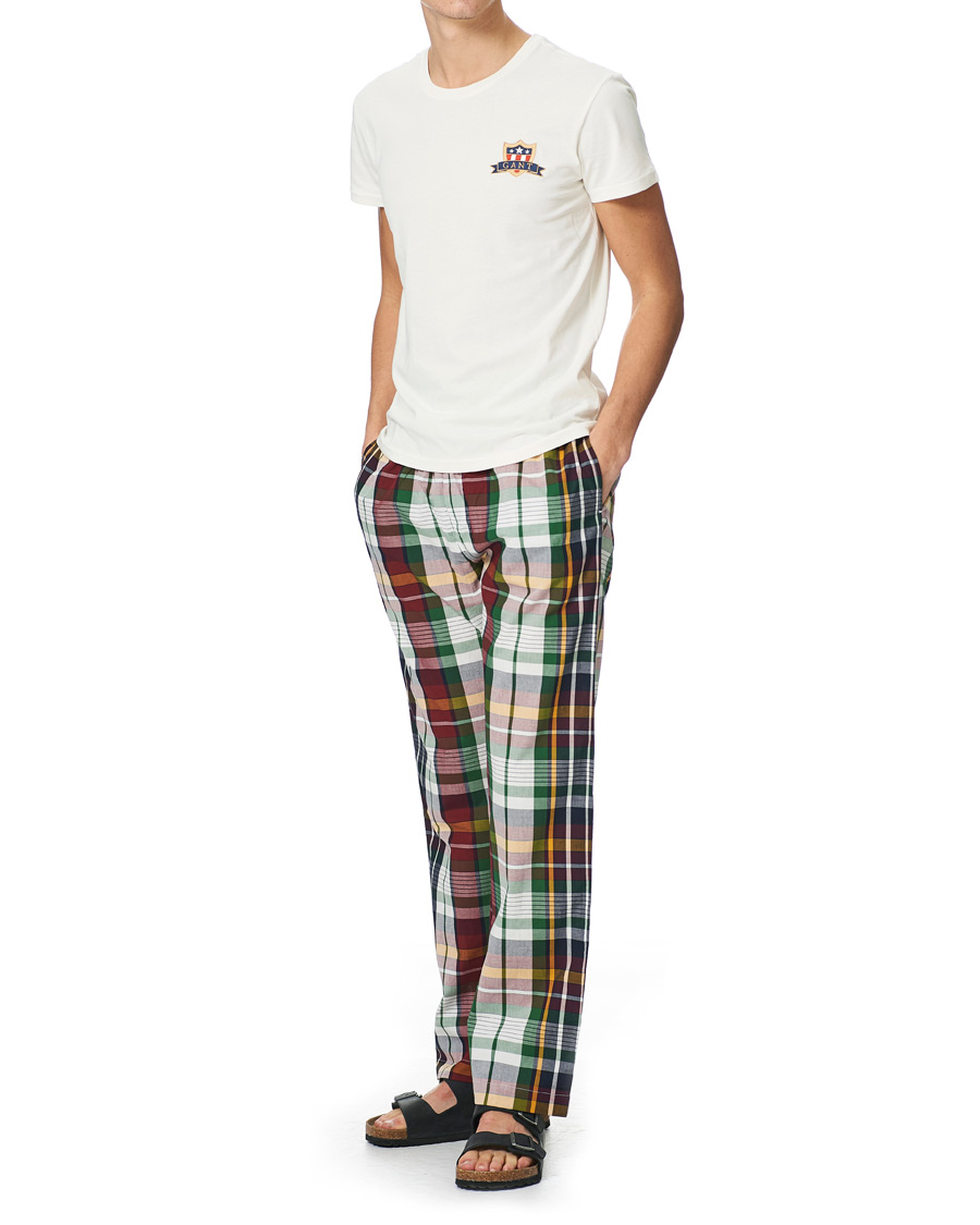 Homme | Peignoirs Et Pyjamas | GANT | Tartan Flannel Pyjama Set Evening Blue