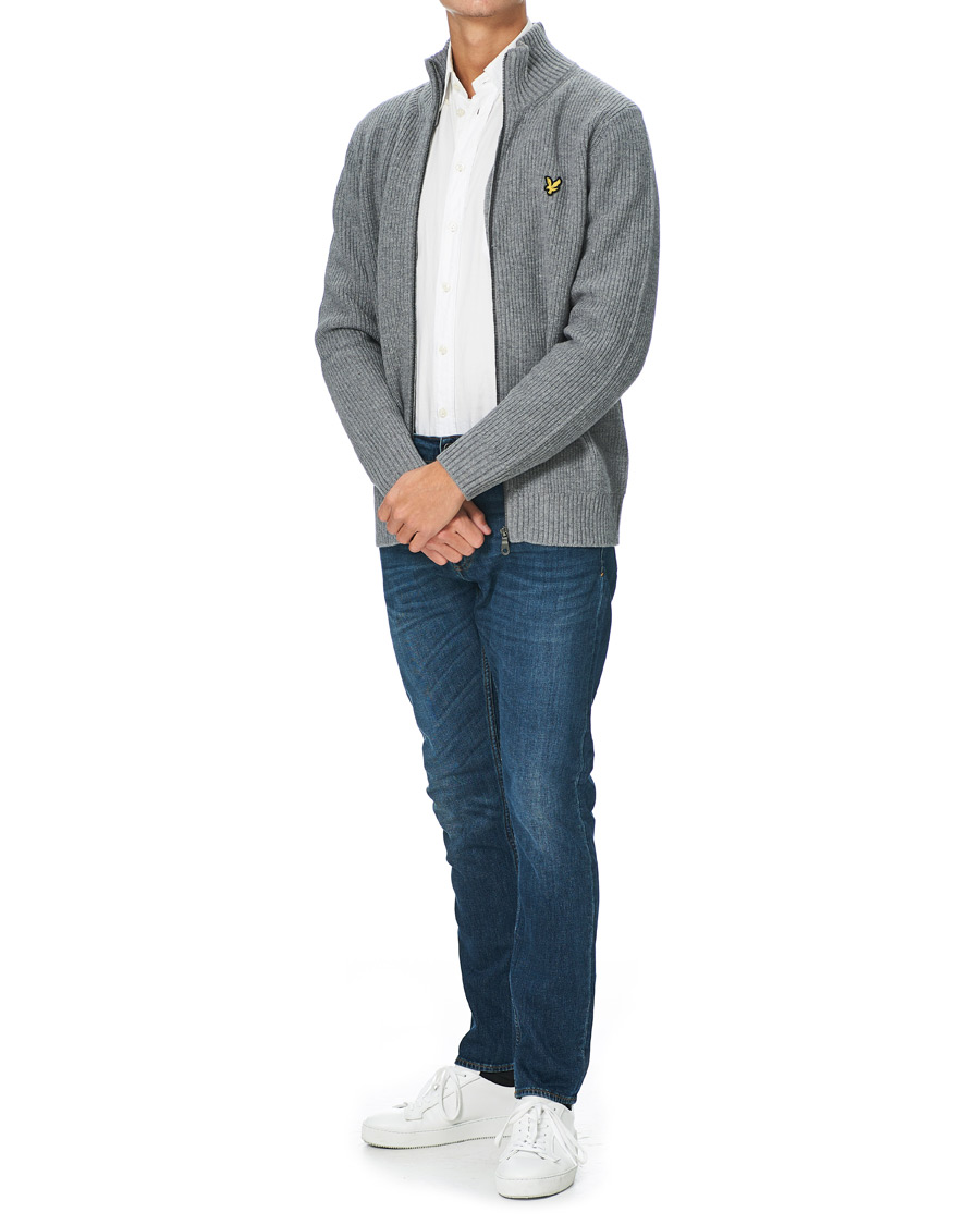 Homme | Pulls Et Tricots | Lyle & Scott | Knitted RIB Zip Through Cardigan Mid Grey Marl